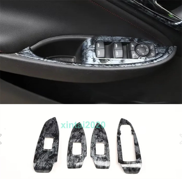 4X Black Wood Grain Window Switch Panel Cover Trim For 2016-24 for Chevrolet Malibu