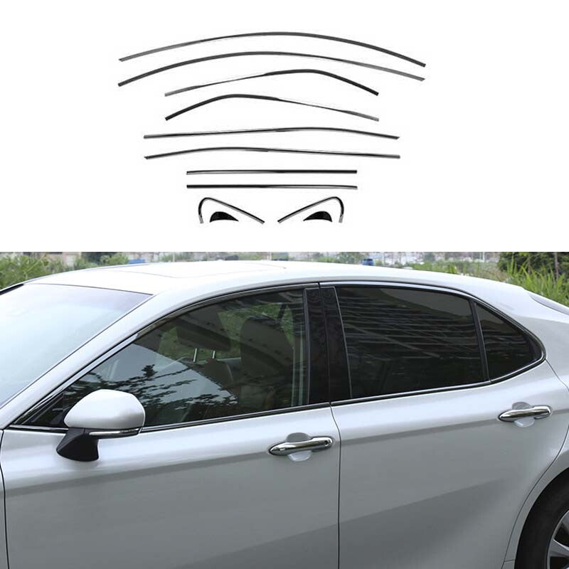 Windows Sill Molding Strip Trim for Toyota for Camry 2018-2022 12PCS Titanium Black