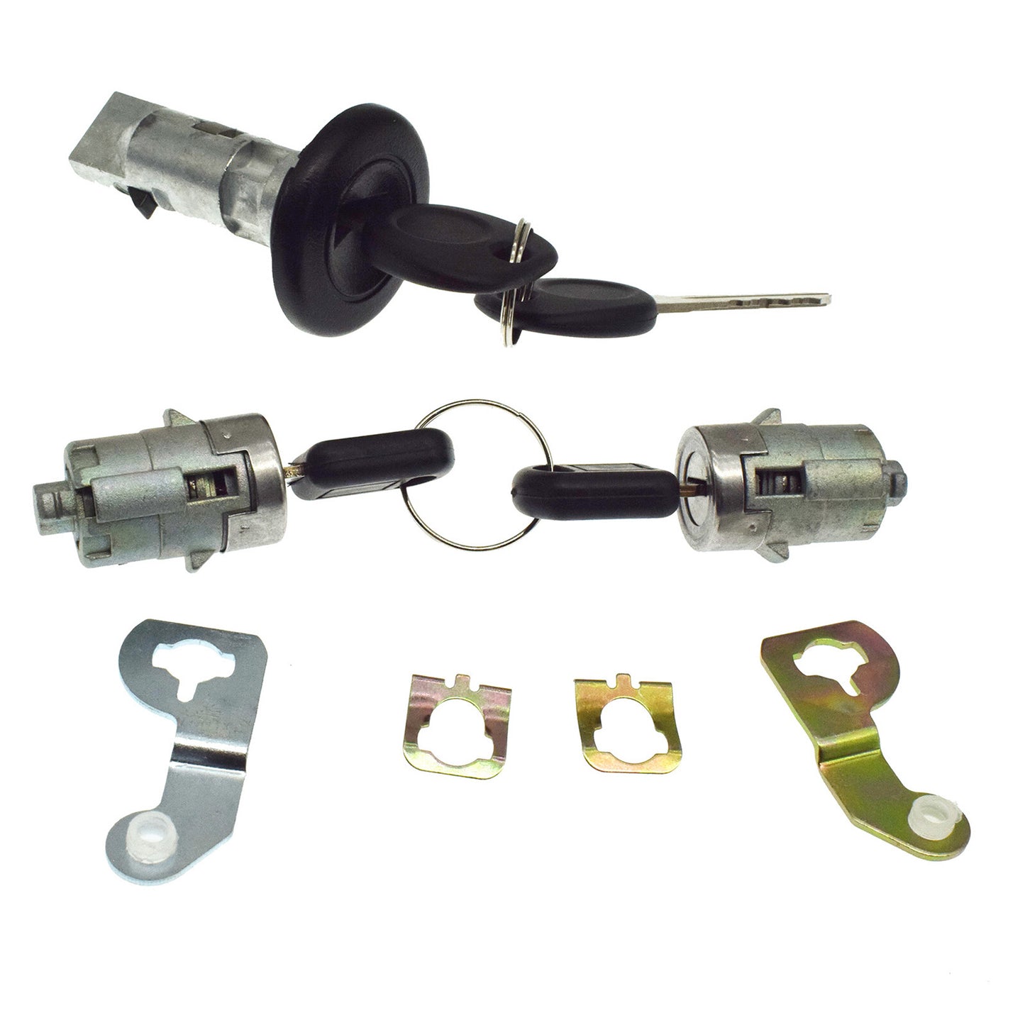 Ignition lock cylinder, key, and clip kit for Chevrolet for GMC Silverado Tahoe