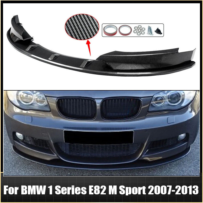 Carbon Style Front Bumper Lip Spoiler For 2007-2013 for BMW 1 Series E82 E88 M Sport