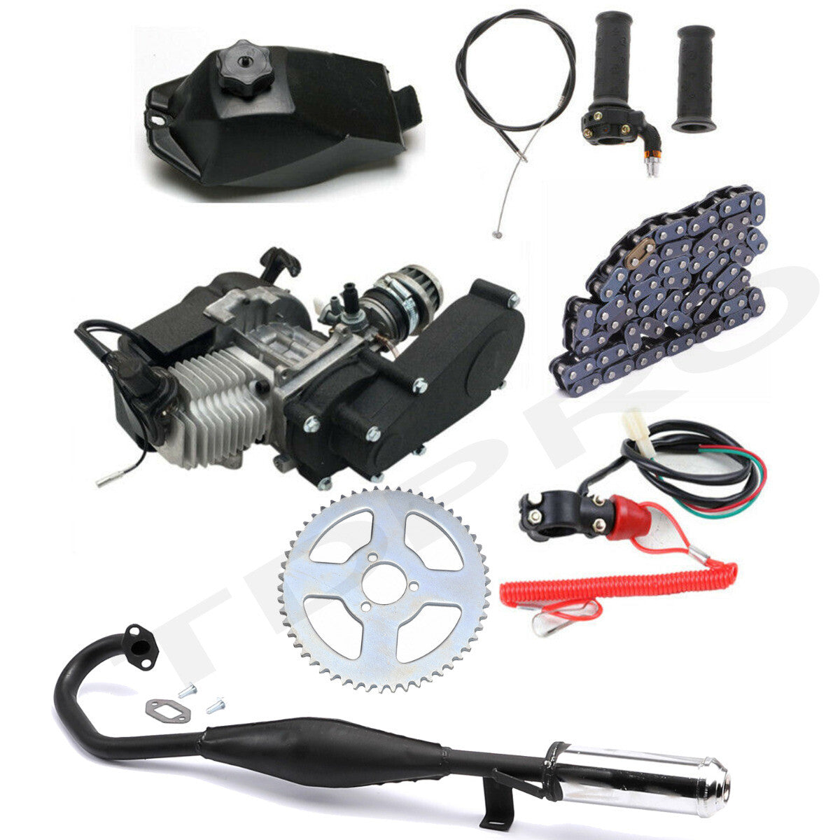 49CC 2 Stroke Engine Motor kit Pull Start Pocket for Mini ATV Buggy Dirt Bike Gokart