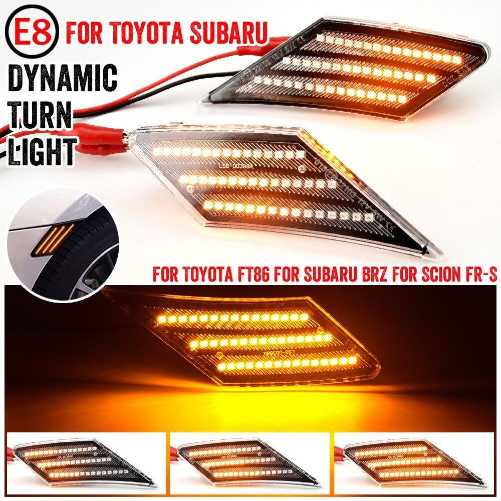Dynamic Side Marker Turn Light for Toyota FT86 for Subaru BRZ for Scion -S 2013-2019