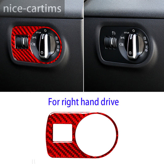 RHD Red Carbon Interior Headlight Switch Cover for Audi TT 8n 8J MK123 2008-2014