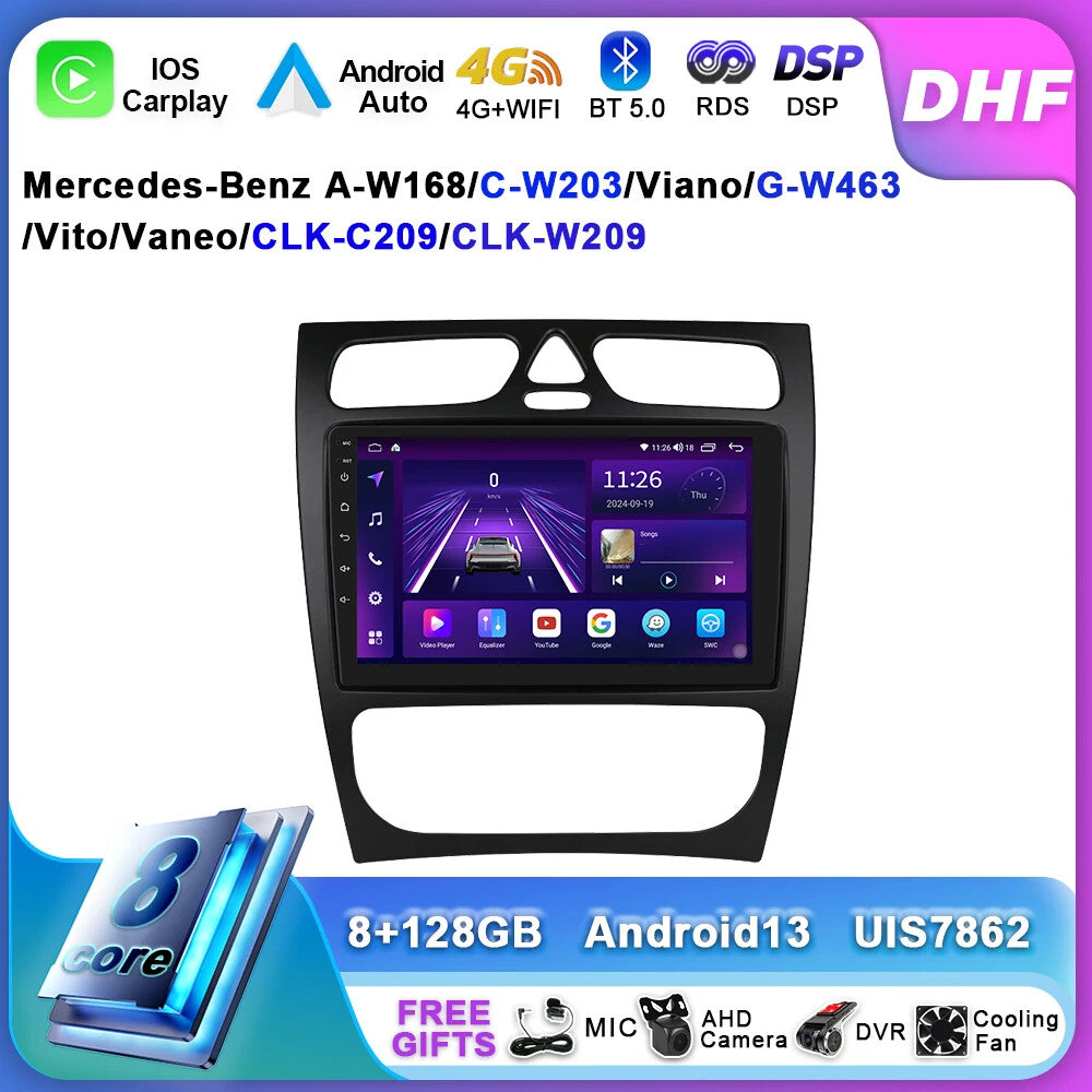 Car Radio for Mercedes for Benz C W203 A W168 G W463 C CLK W209 Carplay GPS Screen