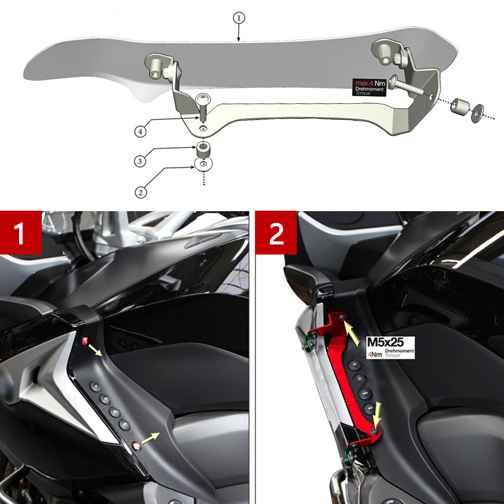 Side Spoilers Wind Deflector Fairing Cover Splash for BMW K1600B K1600 GTL 2017