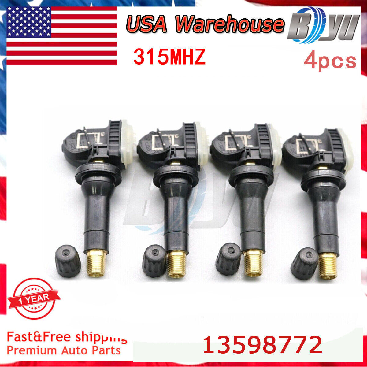 New Tire Pressure Monitor Sensors 4X TPMS 13598772 Fit For GM for Chevy for GMC for Buick US