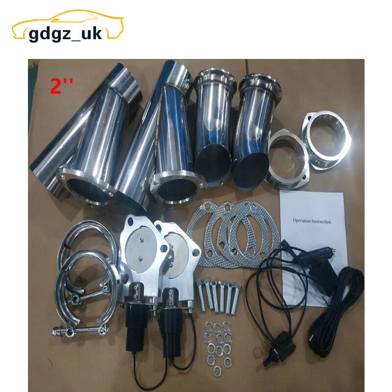2 2inch Electric Exhaust E-Control Valve Y Catback Pipe kit with Manual Switch