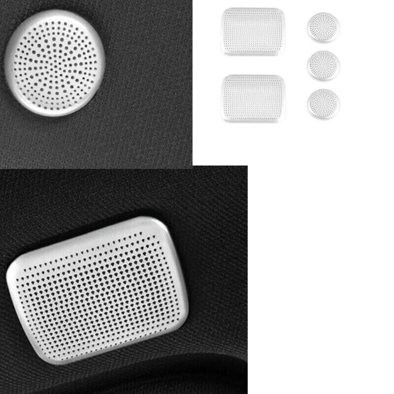 Matte Silver Roof Speaker Audio Cover Trims 5X for Cadillac CT4 CT4-V 2020-2023