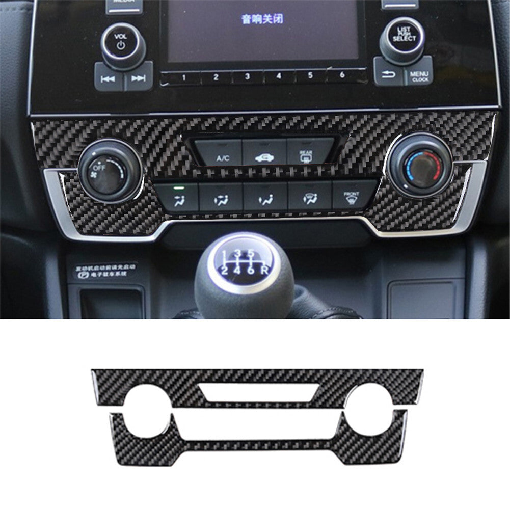 Carbon Fiber Central Control Air Conditioning Knob Trim for Honda CR-V 2017-2021