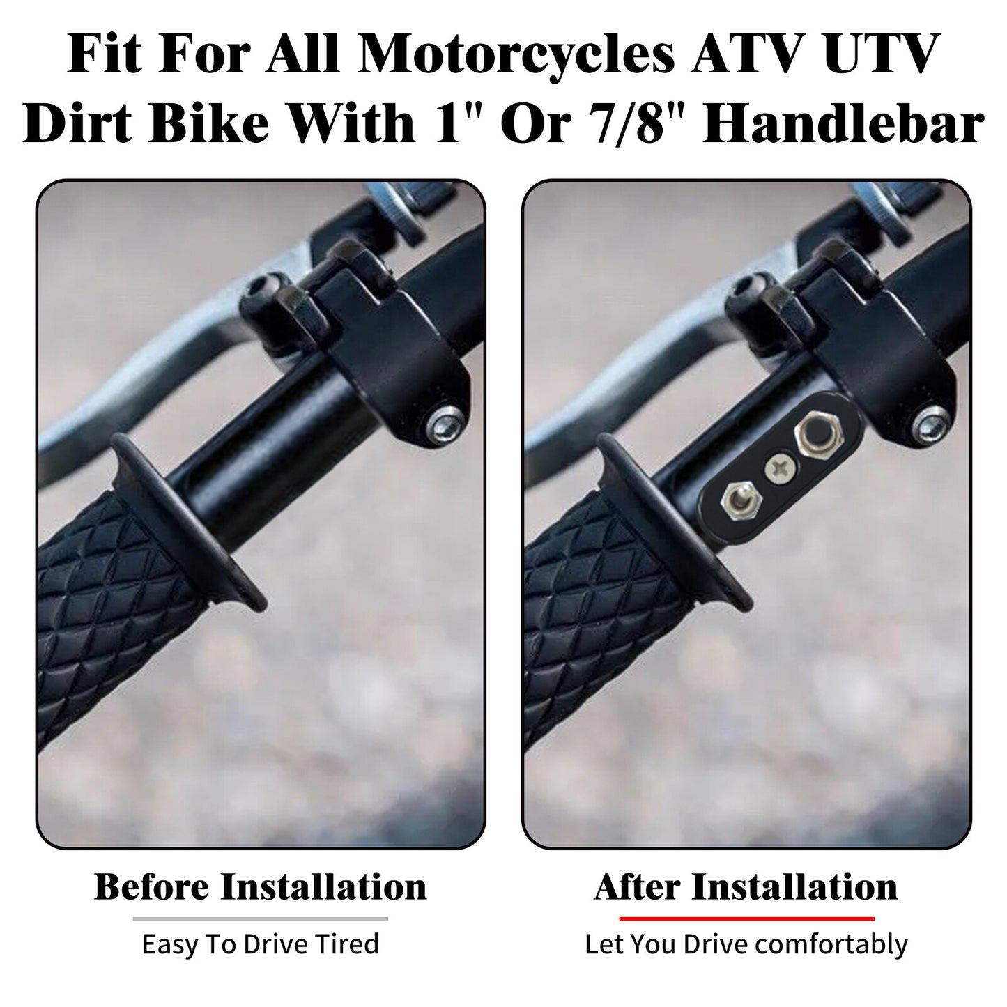 Black for Mini Control Toggle Push Switch ON/OFF Button For Universal 1 Handlebar