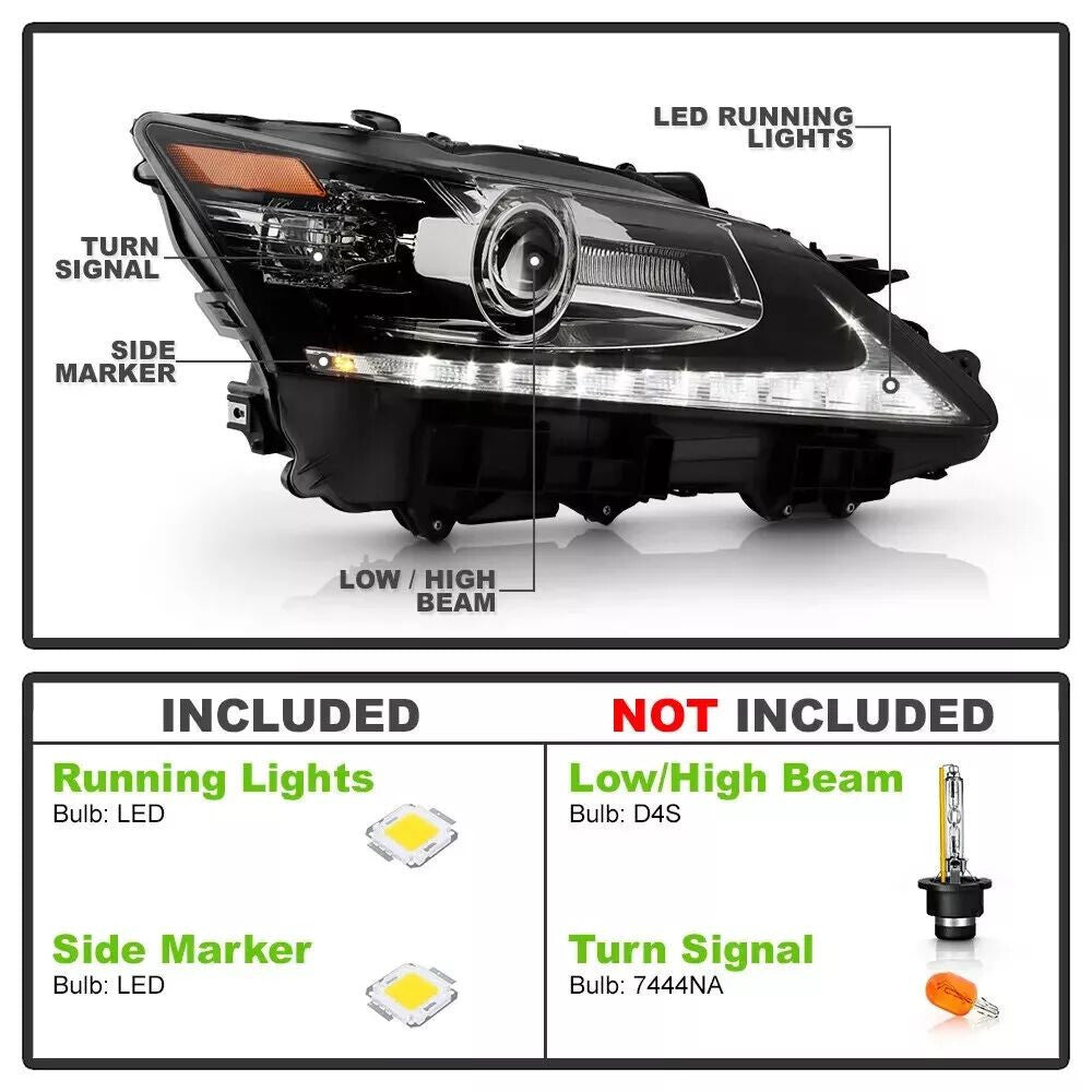For 2013-2015 for Lexus GS350 GS450h HID w/o AFS LED DRL Projector Headlight- Right