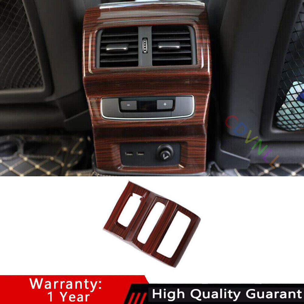 Fit for Audi Q5 2018-2024 Red Wood Grain Rear Air Outlet Anti-Kick Panel Trim 1P