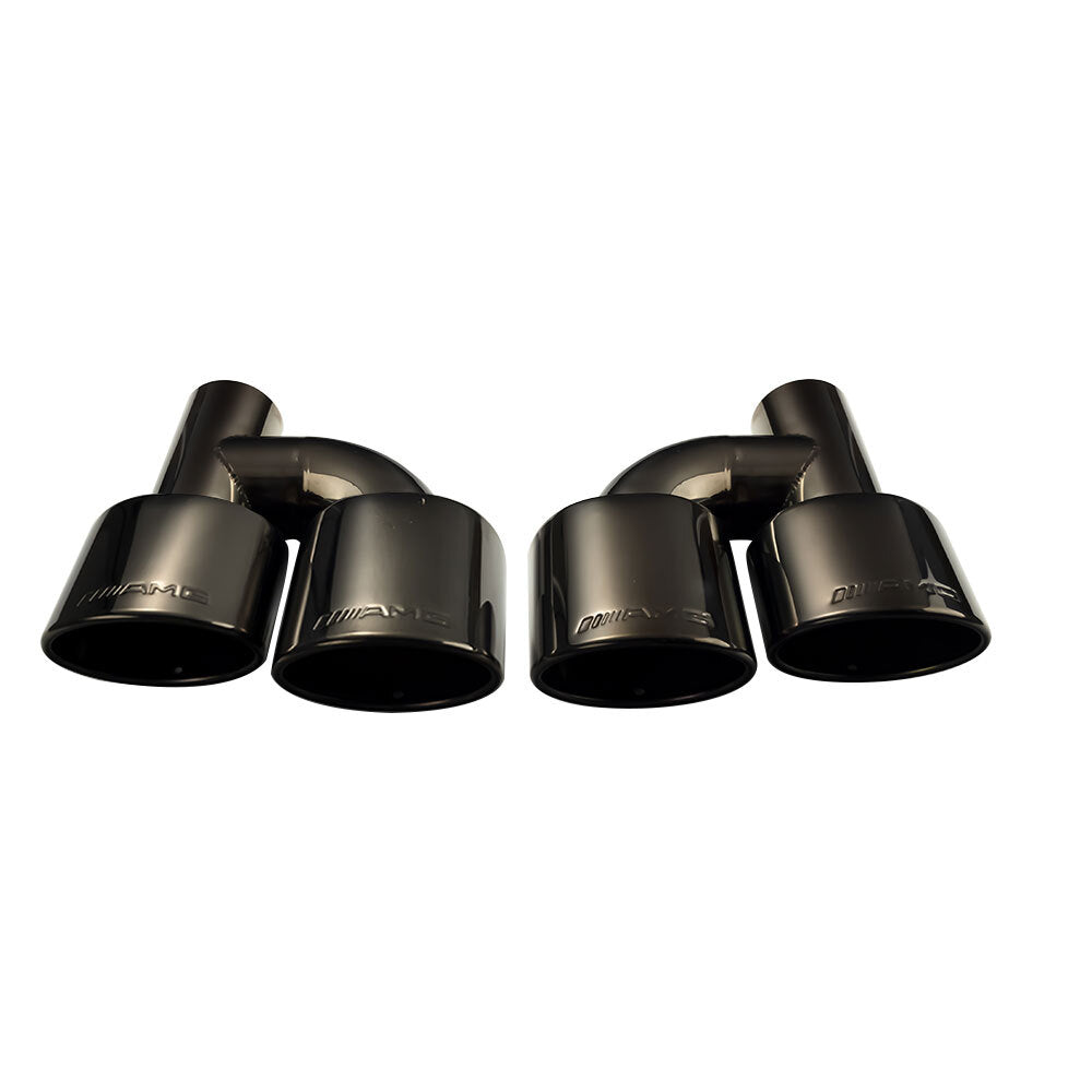 Pair for Mercedes-Benz AMG Exhaust Tips W212 E350 E400 C63 C300 C350 W204 Black