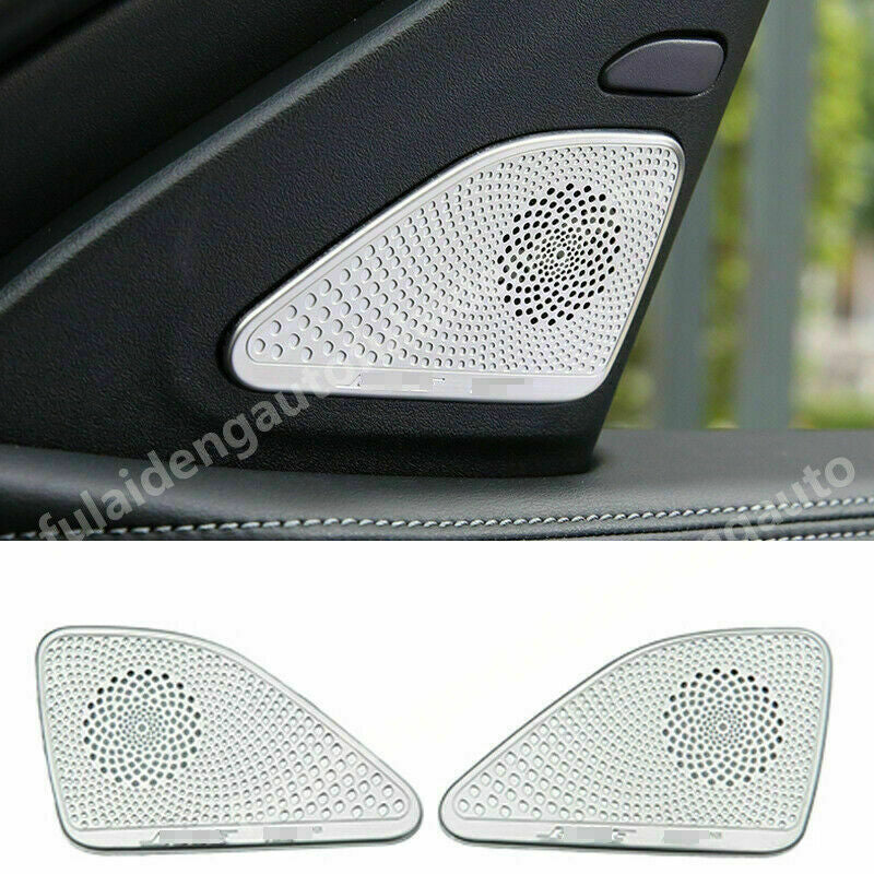 2for Infiniti QX50 2019-2023 Stainless Silver A-Pillar Speaker Cover Decor Trim
