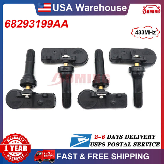 Package (4) new TPMS Tire Pressure Sensor 68293199AA for 2019-2022 for Dodge for Ram 1500 DT