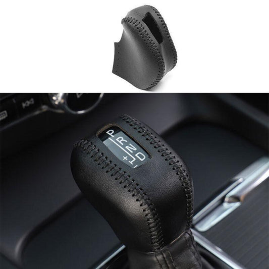 Fit for Volvo XC90 2016-2022 Black Leather Console Gear Shift Knob Cover Trim