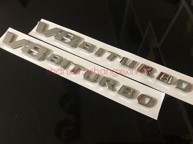 AMG C63 E63 G63 CLS63 ML63 SL63 2x V8 Biturbo AMG Chrom Emblem Logo