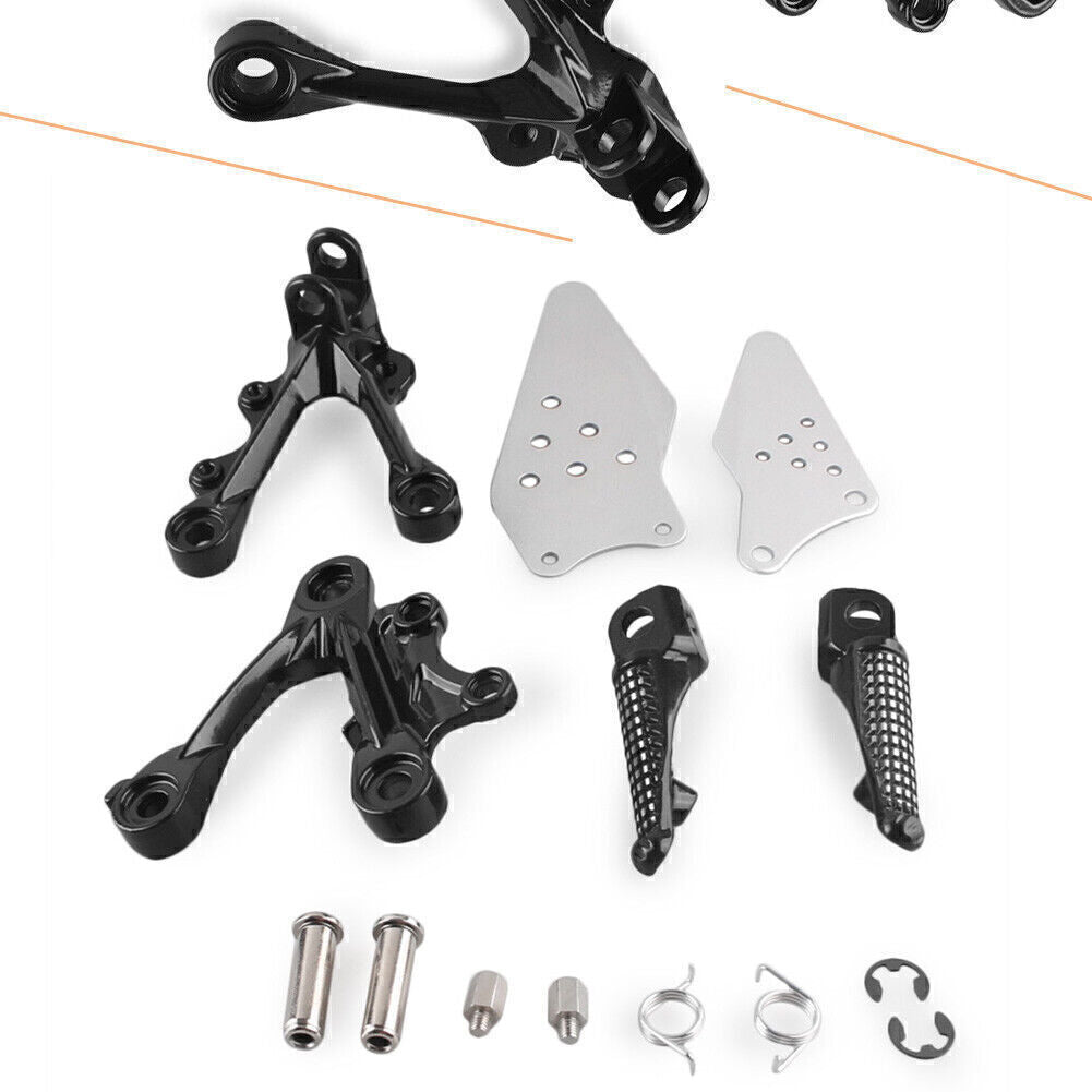 for KAWASAKI ZX6R 2009-2011 Front Rider Footrest Foot Pegs Pedals Brackets