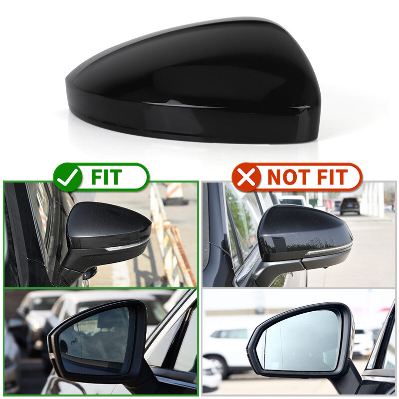 Right Passenger Side Door Wing Mirror Cover Cap Black for VW for Tiguan 2017-2023