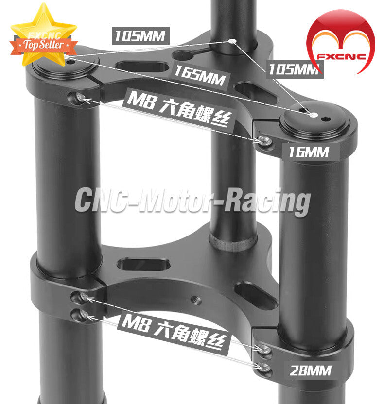 CNC Black 20  4.0 Electric Vehicle Front Fork Suspension Motorcycle Universal