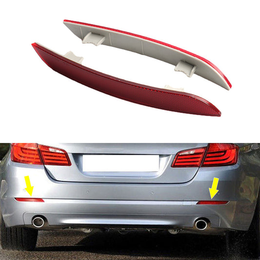 Pair Rear Bumper Reflector Red For 5 Series E12 E28 E34 E39 E60 E61 2009-2013