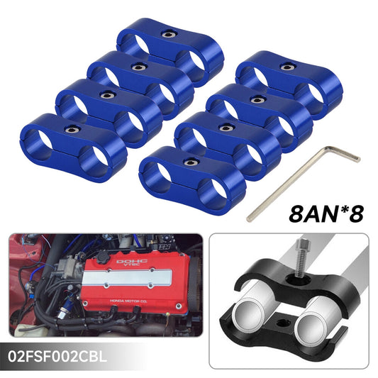 8pcs AN-8 AN8 16MM Braided Hose Separator Clamp Fitting Adapter Bracket BL