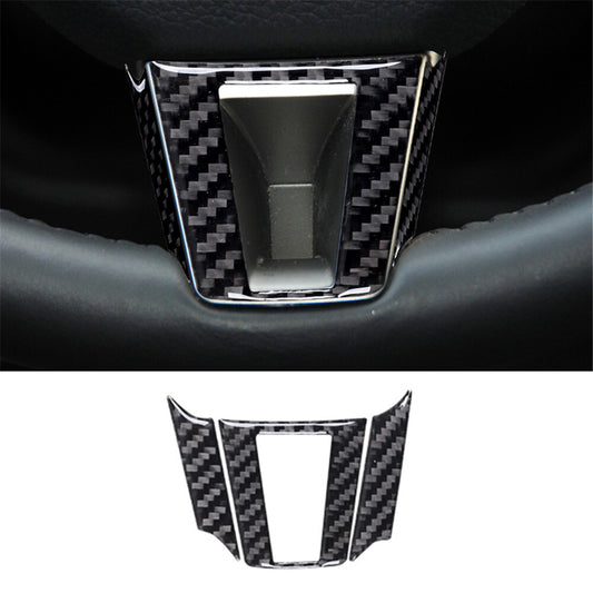 3X Carbon Fiber Steering Wheel Chin Trim for Jaguar XF X250 2009-2011