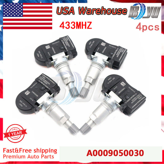 NEW A0009050030 for Mercedes-Benz Tire Pressure Monitor Sensor 4PCS TPMS 433MHz