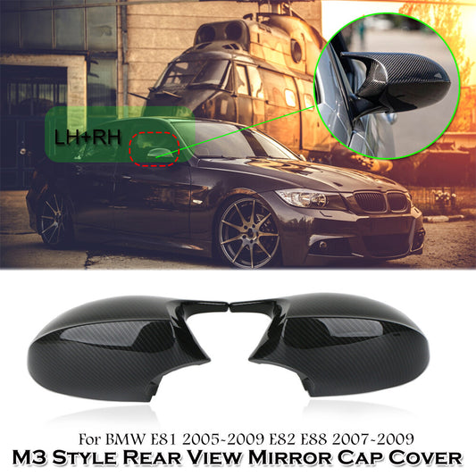 2-Piece Rearview Mirror Caps for E90 E91 E92 E93 PRE-LCI Carbon Fiber M3 Style