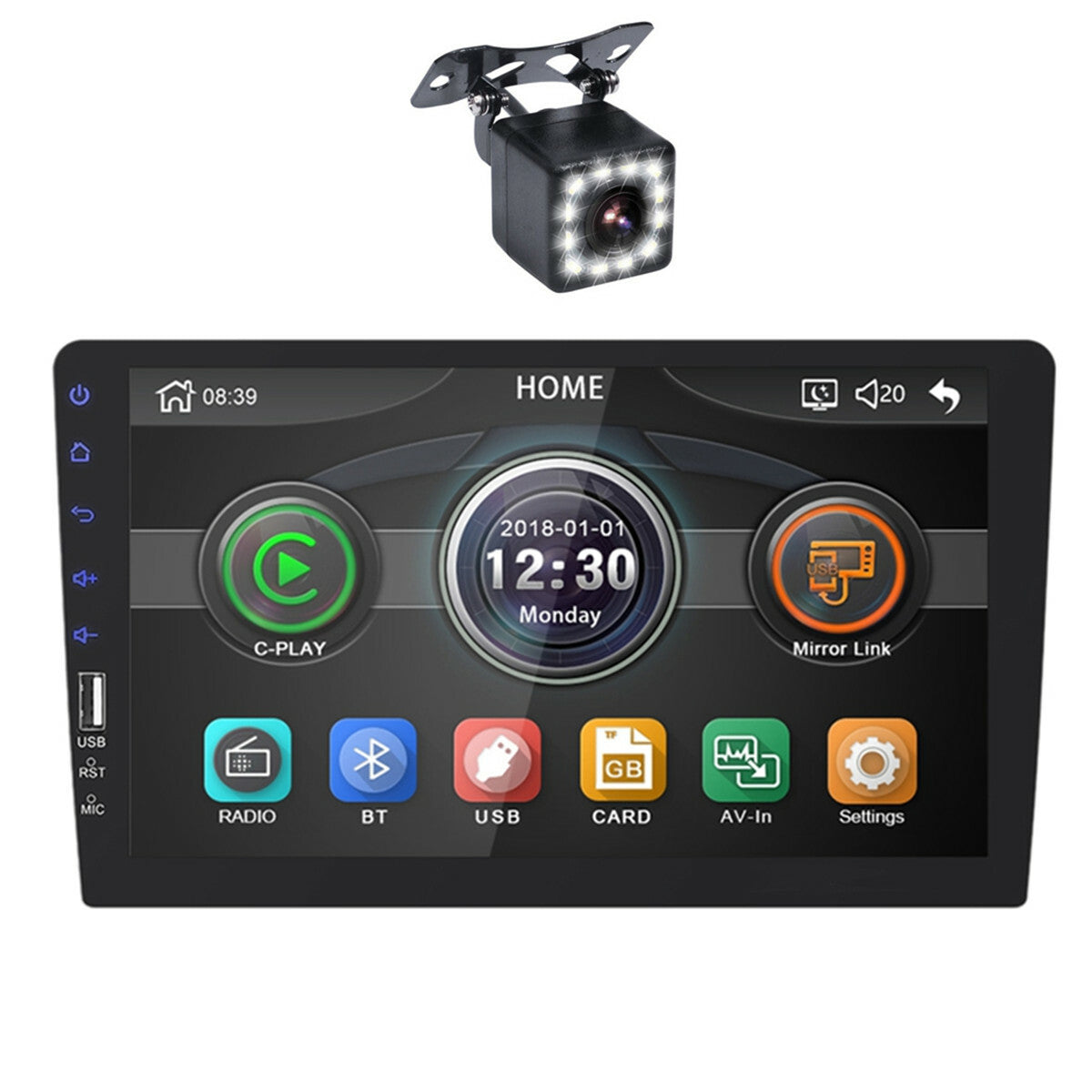 9in Car Stereo Radio GPS Multimedia Player Touch Screen MP5 Hands-free Camera
