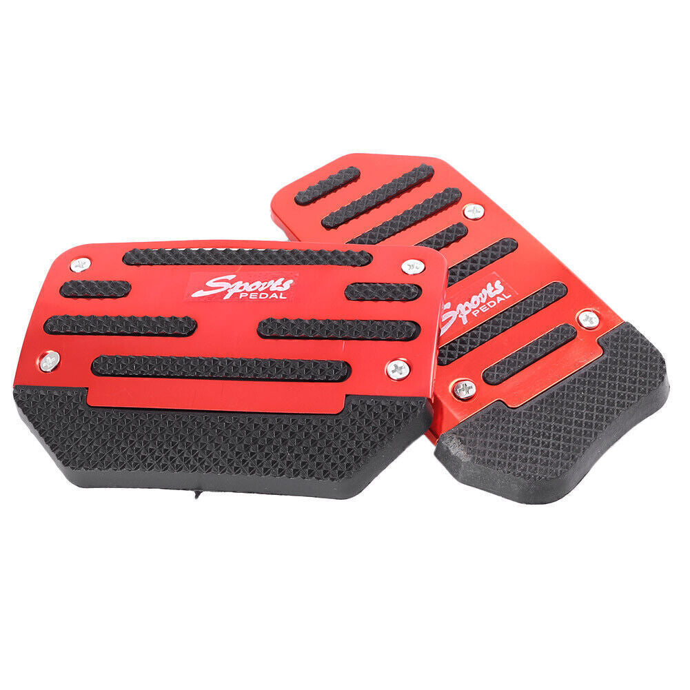 Manual Brake Footrests Sport Foot Pedals Aluminum Anti-slip Red Auto New