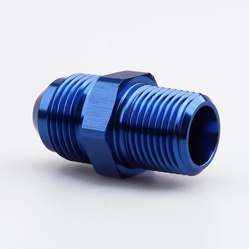2Pcs 8AN AN8 Male Flare to 3/8 NPT Pipe Thread Fitting Adapter Aluminum Blue