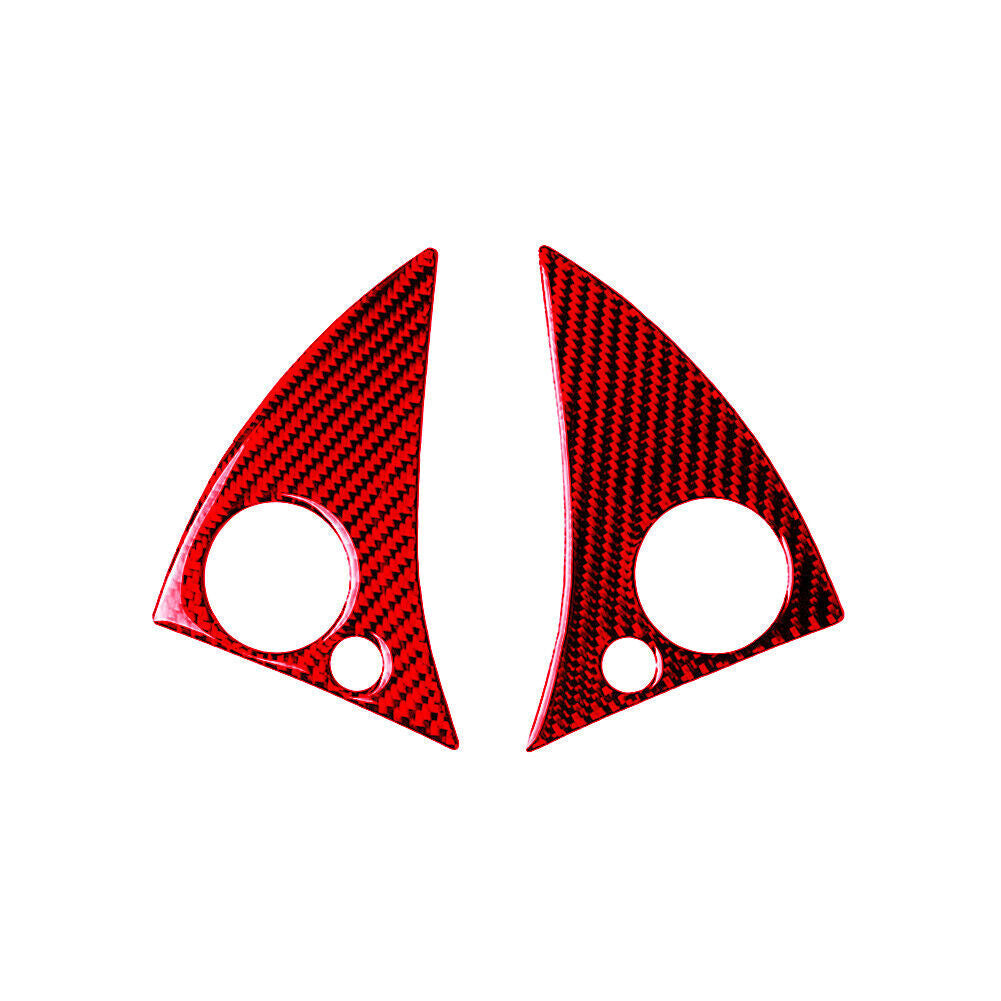 2007-10 for Mercedes-Benz W204 Red Carbon Fiber Steering Wheel Button Cover Trim