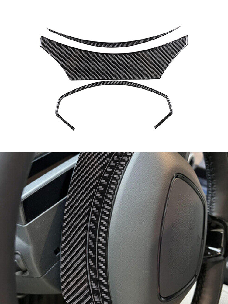 3X Steering Wheel Side Panel Trim Carbon Fiber for Ford for Mustang Mach-E 2021-2022