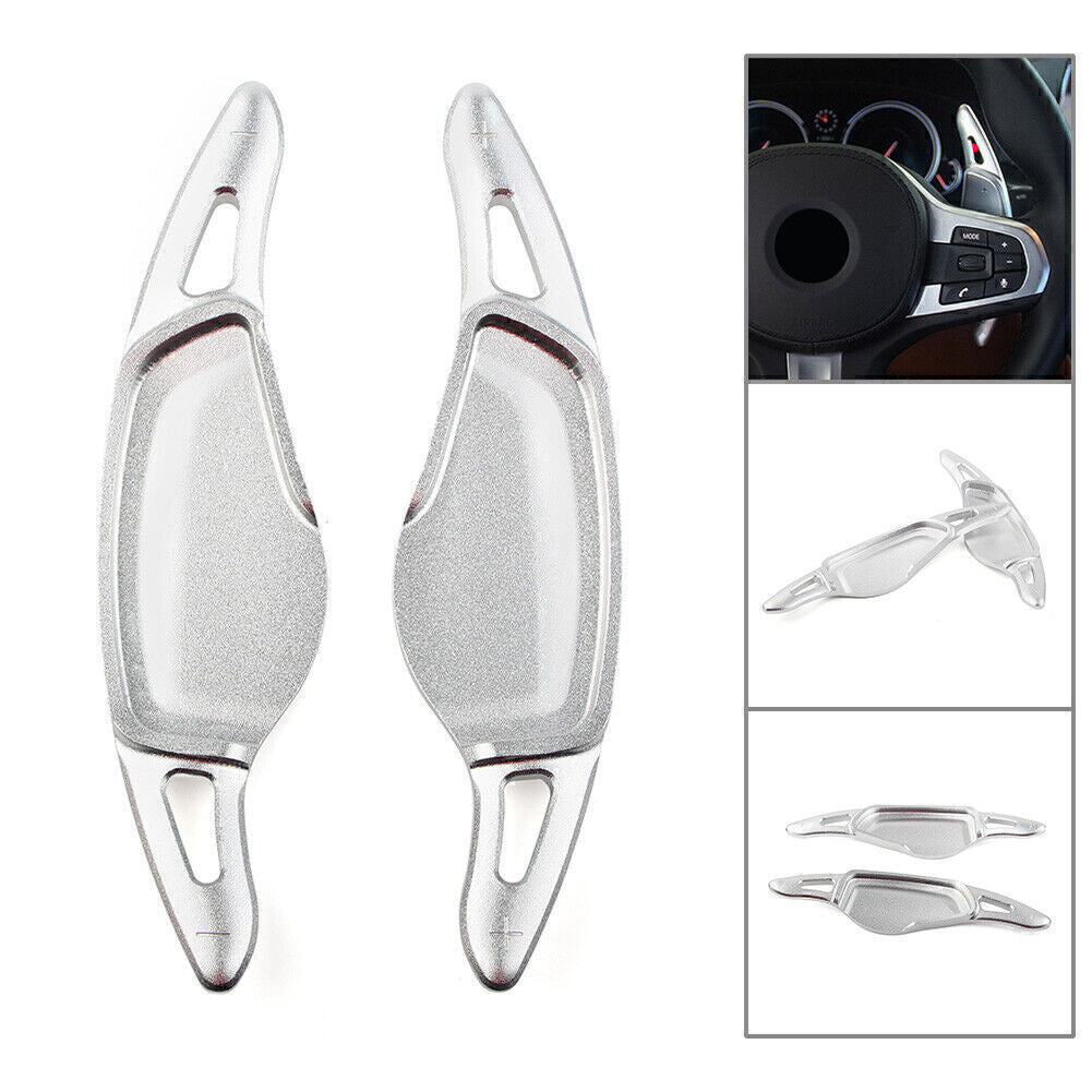 Car Silver Steering Wheel Paddle Shifter Extension Fit for BMW 5 7 Series X3 X4 X5