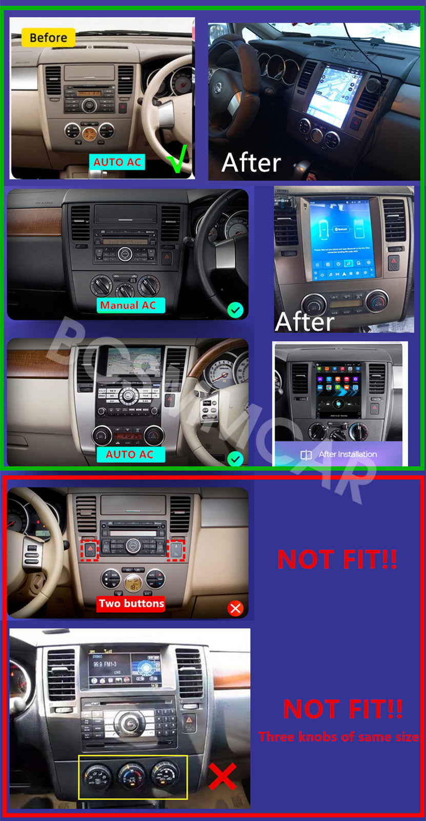 Android 13 For Carplay Car GPS Stereo Radio Fit for Nissan Tiida Versa 2004-2011