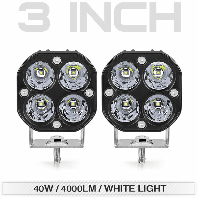 2X 3inch 80W LED Work Light Bar Spot Cube Pods Driving Fog Offroad ATV UTV Truck