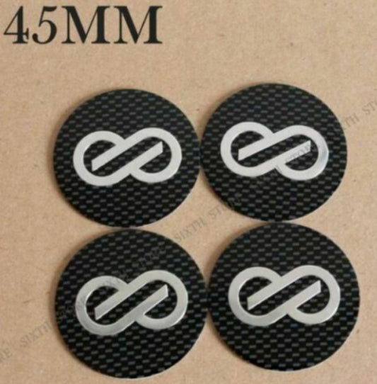4-pack 45mm Enkei wheel stickers, hub stickers, rim stickers, carbon fiber