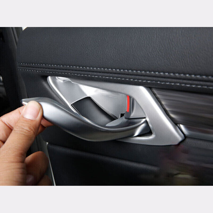 for Mazda CX-5 2017-24 Matte Silver Inner Door Handle Frame Molding Cover Trim