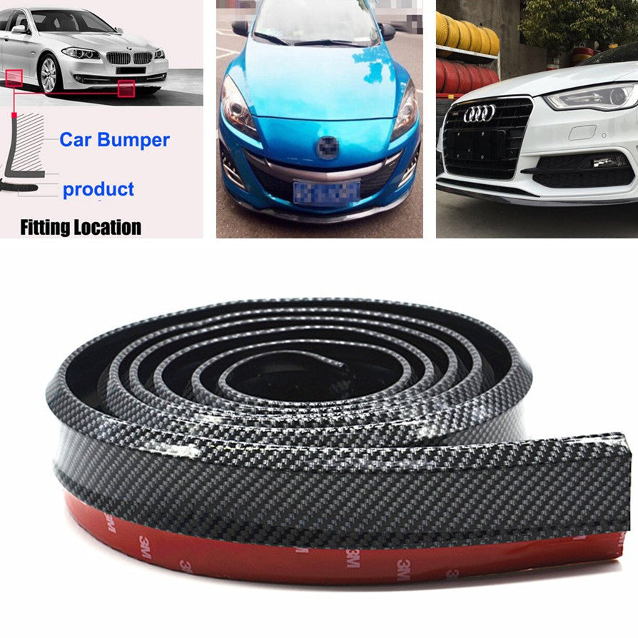 Car Front Bumper Carbon Fiber Lip Splitter Spoiler Skirt Valance Chin Protector