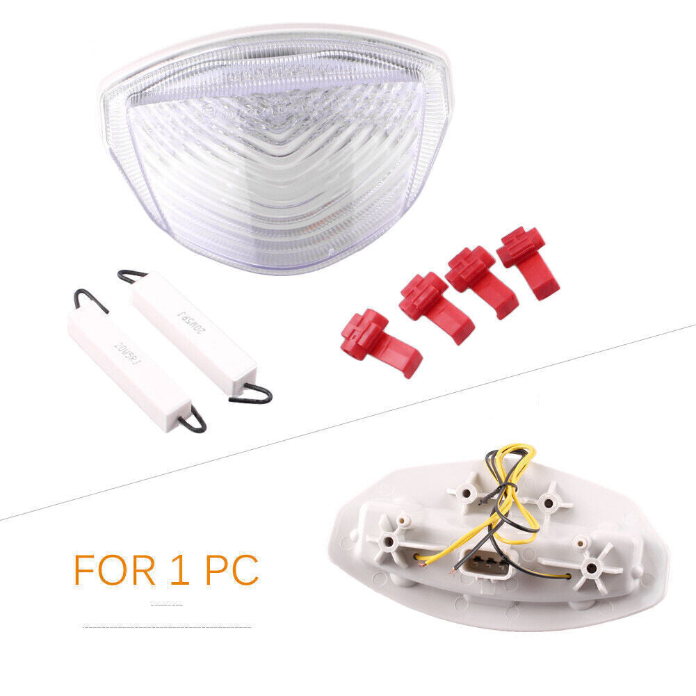 For 2007-2008 for Suzuki GSXR1000 Clear Integrated LED Turn Signals Tail Light