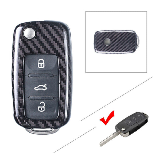 Car Remote Key Fob Cover Case Carbon Silver Black Fit for VW for Golf R32 for Jetta Rabbit