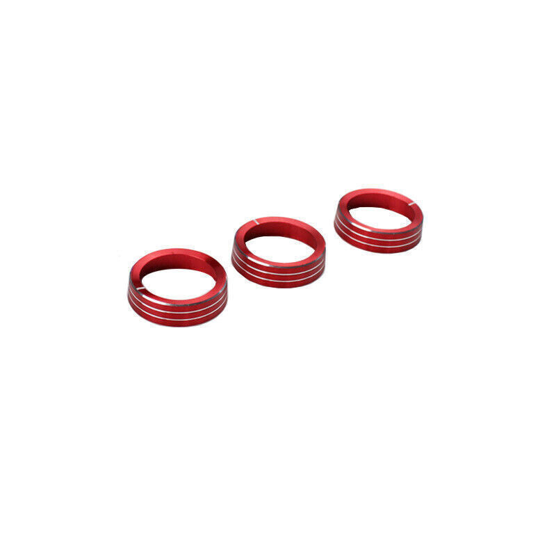 for Kia Forte K3 2014-18 Red Aluminum Console Air Conditioning Knob Ring Trim 3X