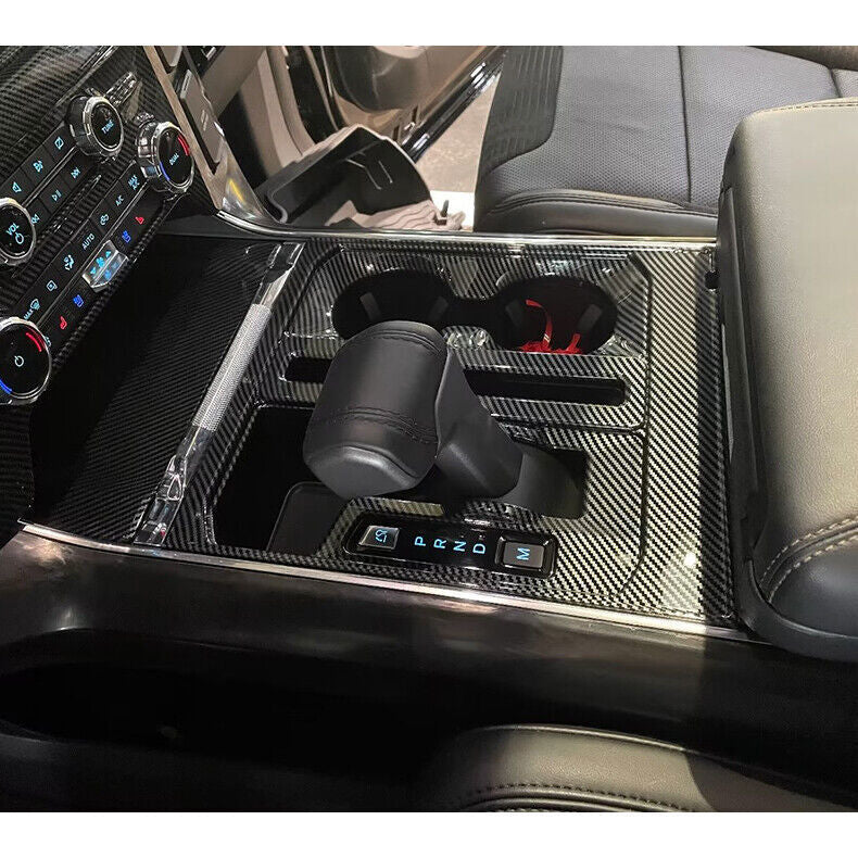 for Ford F150 F-150 2021-23 Carbon Fiber ABS Console Gear Shift Box cover Trim2