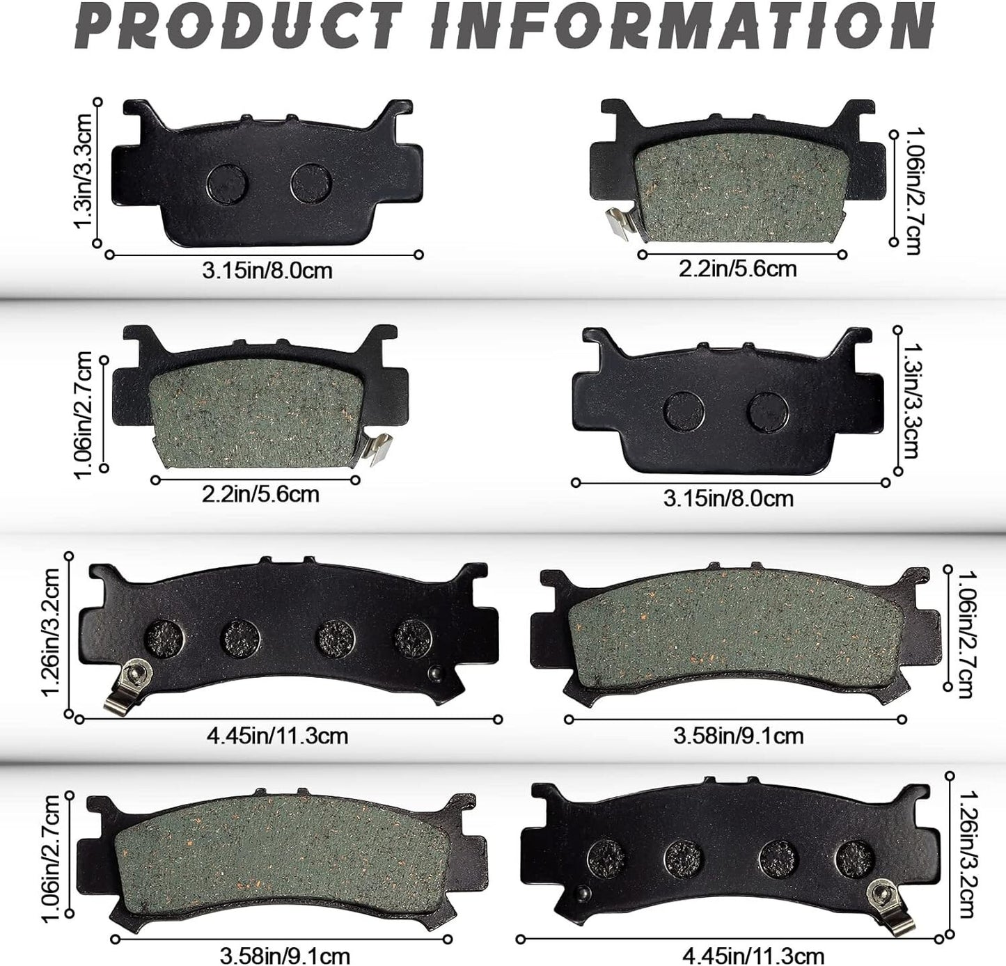Brake Pad Kit for Honda Pioneer 1000 06451-HL4-A01 Complete Semi-Metallic