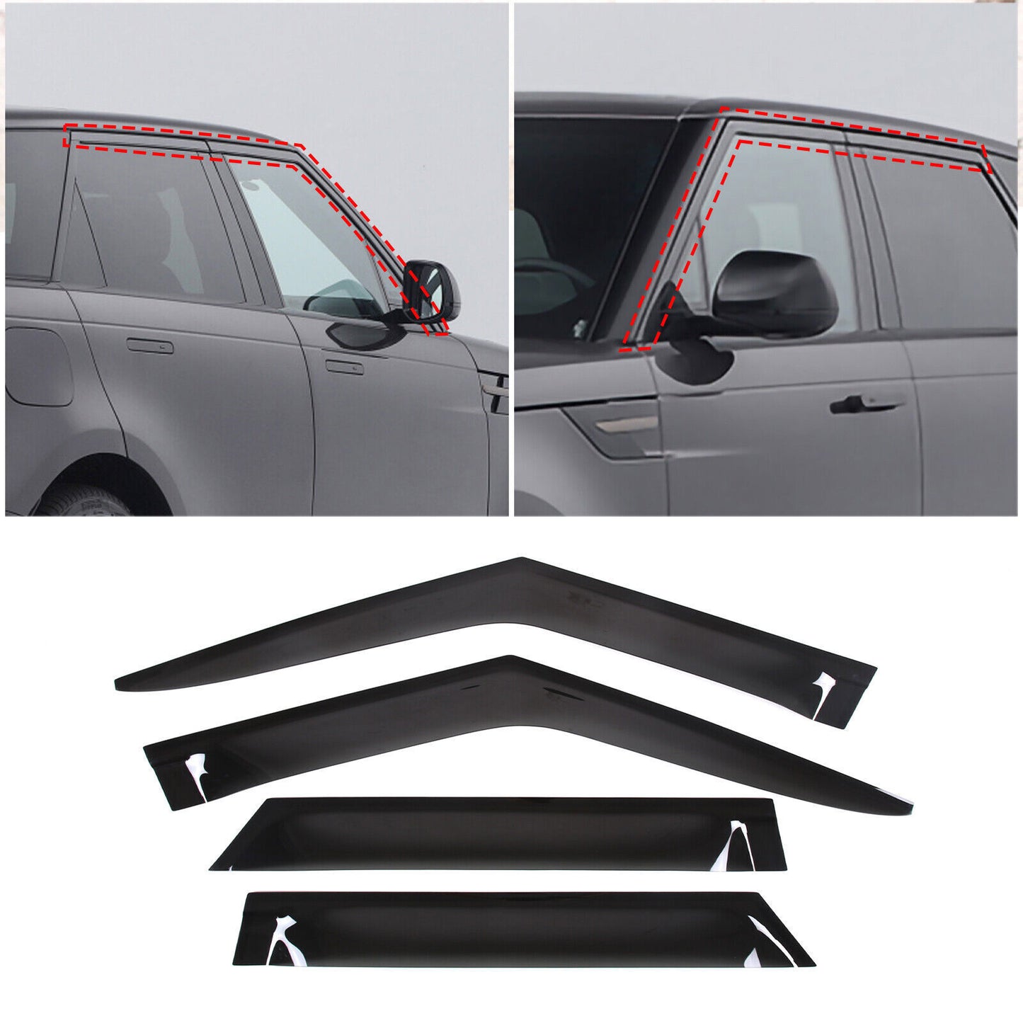 Black side Window Sunshield Visor Rain Guard For LR for Range Rover Sport 2023-2024