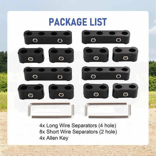 12-Piece Car Engine Spark Plug Wire Separator for 8mm, 9mm, and 10mm Looms