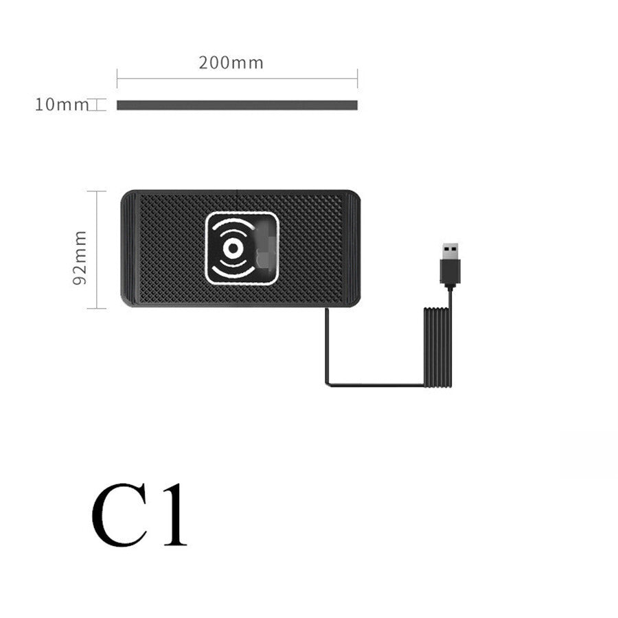10W Car Wireless Phone Charger Pad Fast Charge Mat Non-slip For Apple iPhone