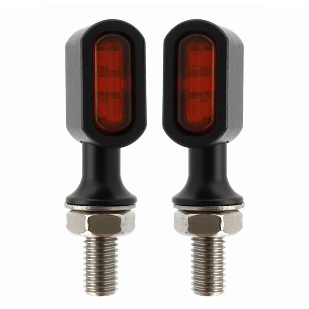 2pcs for Mini LED Rear Turn Signal Light Indicator Lamp Fit for Harley Black Amber Lens