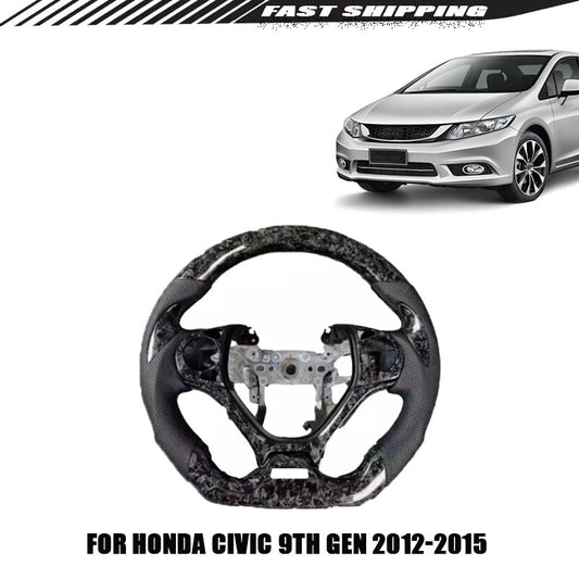 Forged carbon fiber style steering wheel for Honda for Civic 9th generation 2012-2015